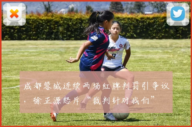 成都蓉城连续两场红牌判罚引争议，徐正源怒斥“裁判针对我们”